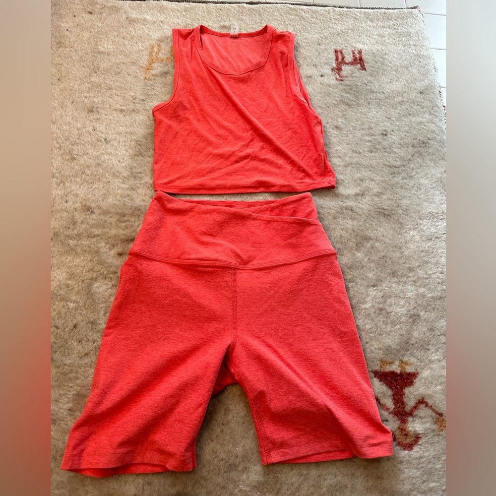 Beyond Yoga Biker Shorts and Crop Top